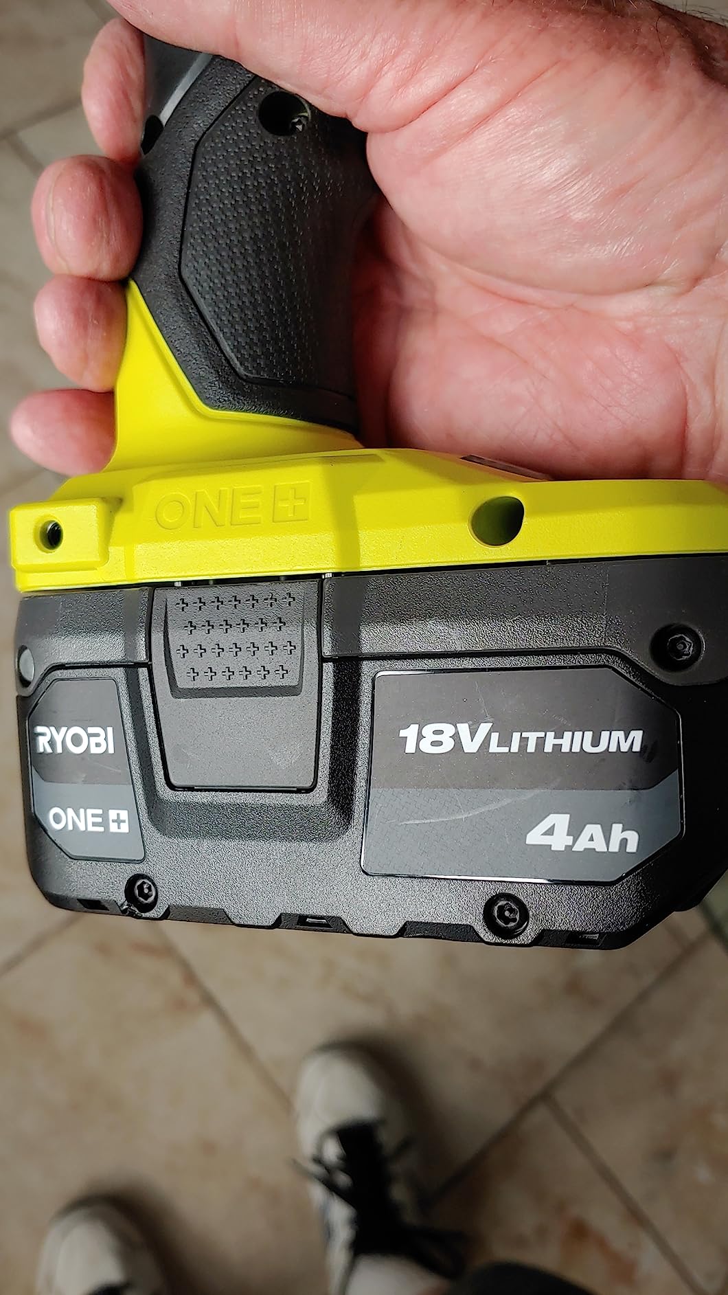 RYOBI ONE+ 18V Lithium-Ion 4.0 Ah Battery - Up to 3X Runtime vs 1.5Ah, LED Fuel Gauge, 18V Compatible PBP005 customer photo 1
