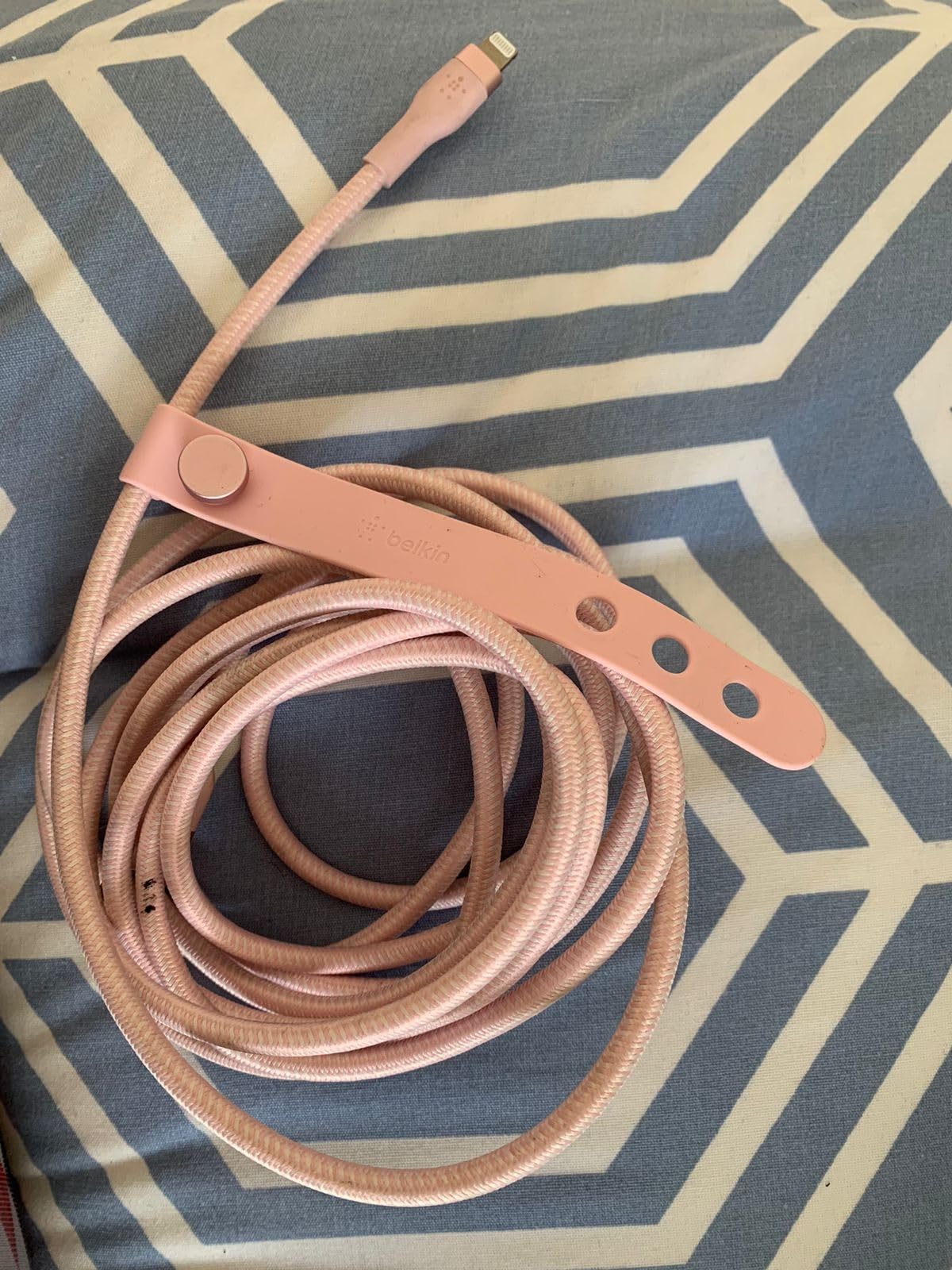 Belkin BoostCharge Pro Flex Braided USB Type A to Lightning Cable (3M/10FT), MFi Certified Charging Cable for iPhone 14, 13, 12, 11, Pro, Max, Mini, SE, iPad and More (White) customer photo 2
