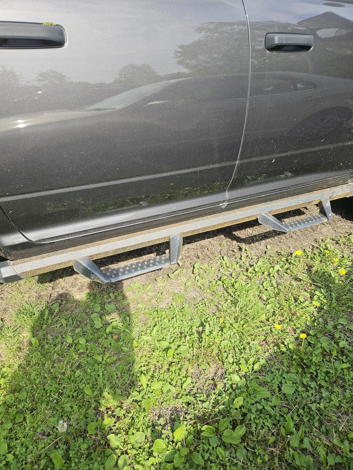 SMANOW Drop Down Running Boards Compatible with 09-18 Ram 1500/10-26 Ram 2500 3500 Crew Cab(Incl 19-24 Classic), Dual-Stage Textured Black Powder Coated, 82 Inch Door Step Side Step Step Bars. customer photo 1