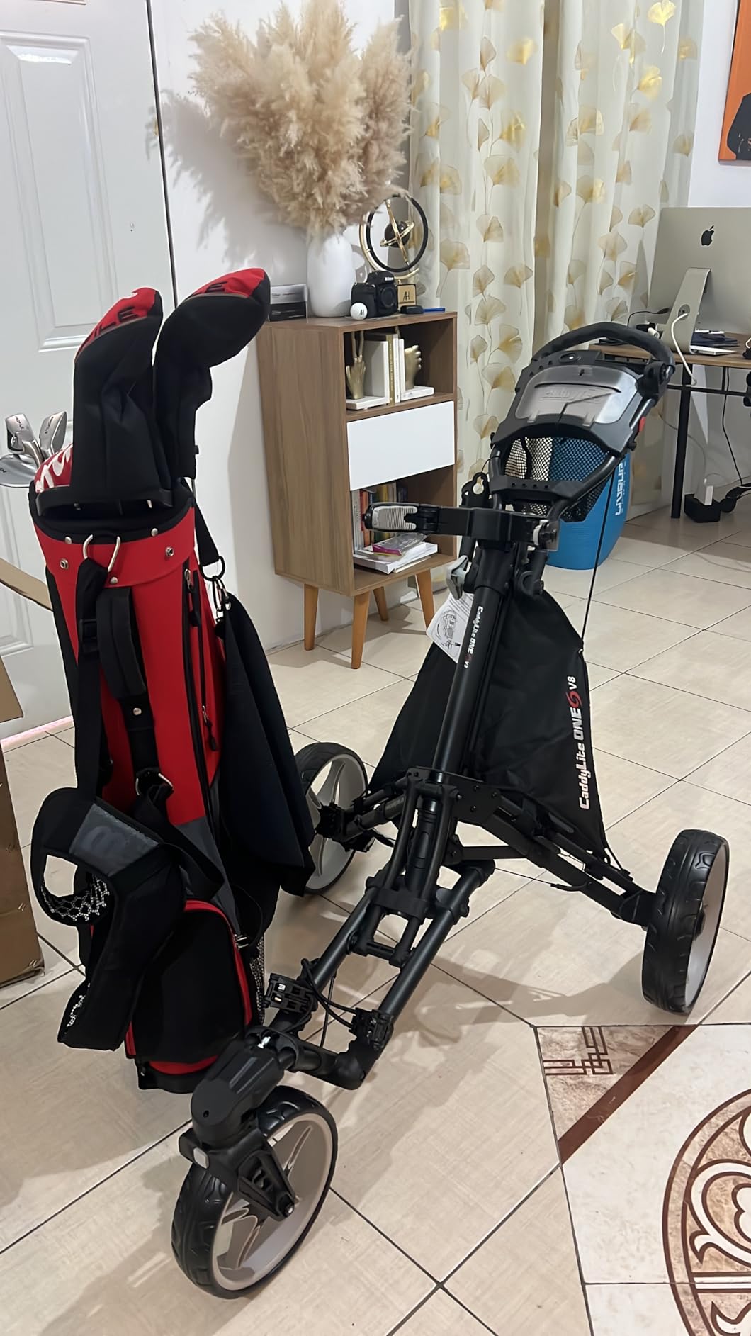 Caddytek CaddyLite ONE-Swivel V8 Golf Push Cart - Lightweight 3 Wheel Foldable Cart with One-Click Folding, 360 Swivel Front Wheel customer photo 1