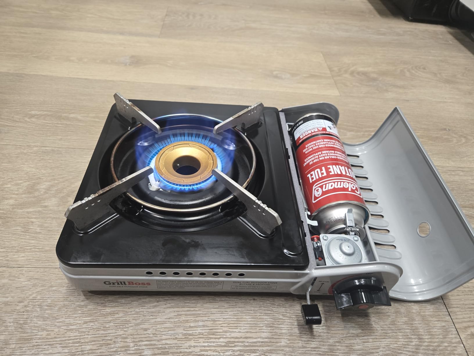 Grill Boss Dual Fuel Camp Stove - 12,000 BTU Butane & Propane Portable Stoves for Camping, Emergencies, BBQ, Hiking & Backpacking - Double Wind Guard, Instant Piezo Ignition System - 90057 customer photo 2
