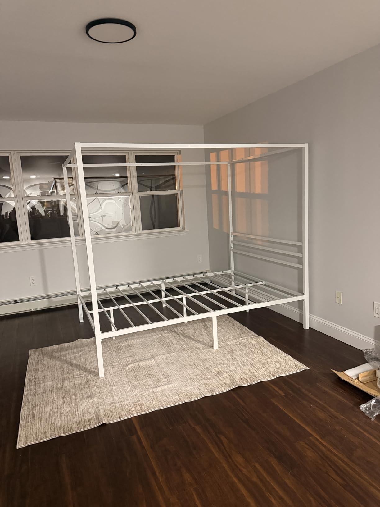 SHA CERLIN Canopy Bed Frame Queen Size/Mattress Foundation with Metal Slats Support/No Box Spring Needed/Easy Assembly/Black customer photo 1