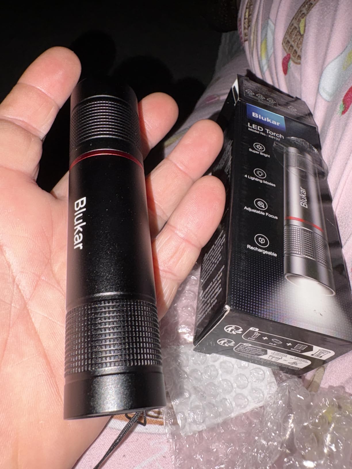 Blukar Rechargeable Flashlight, High Lumens Flashlight, Super Bright Small LED Flash Light- Zoomable, Adjustable Brightness, Long Lasting for Camping, Outdoors and Home Emergency customer photo 2