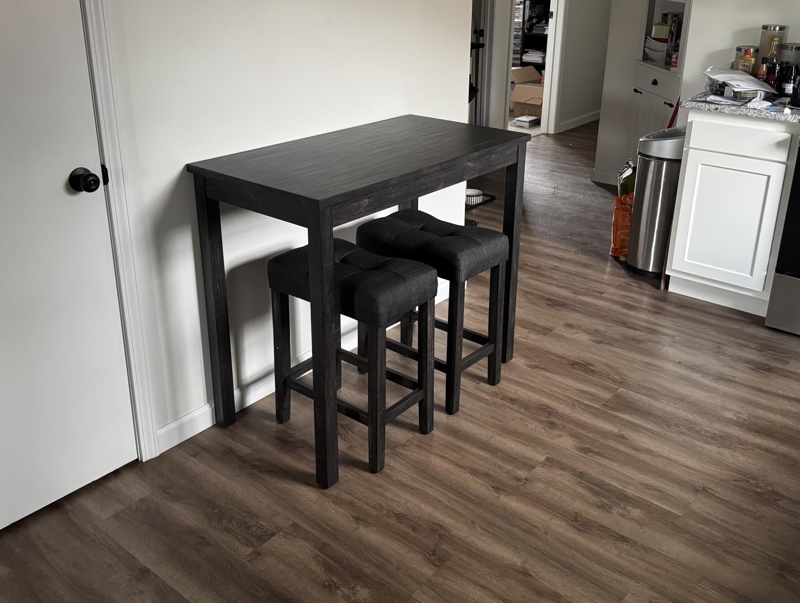 Sora Wood 3-Piece Counter Height Dining Set, Taupe customer photo 1
