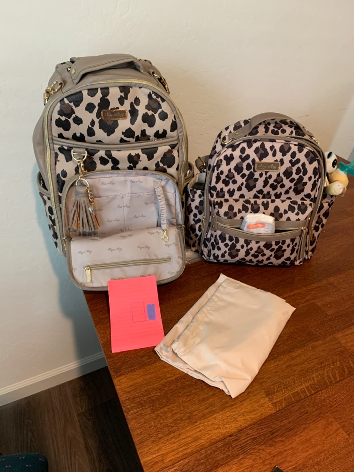 Itzy Ritzy Diaper Bag Backpack - Large Capacity Boss Plus Baby Backpack Diaper Bag Featuring 19 Pockets, Changing Pad, Stroller Clips, and Comfortable Straps (Cognac) customer photo 2