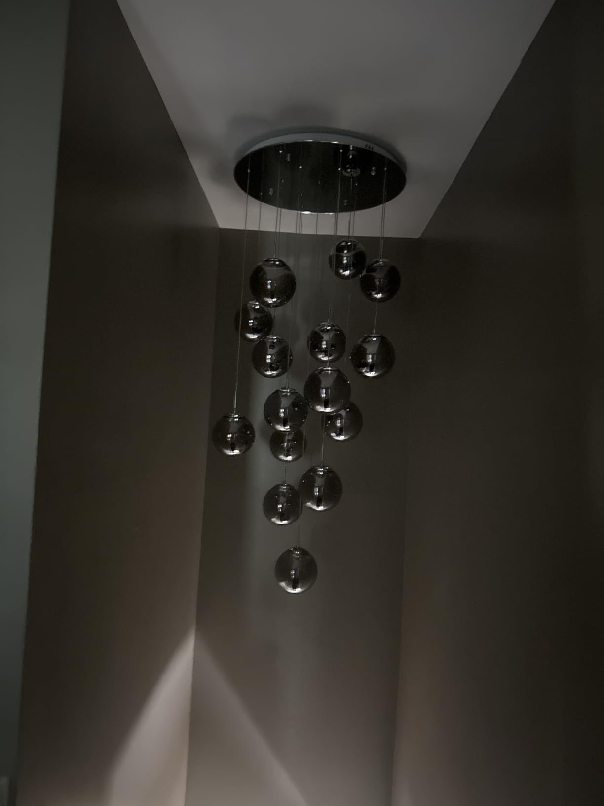 10-Light LED Staircase Chandelier Crystal Ceiling Lights Large Chandeliers for High Ceilings, Entryway Modern Lighting Fixture Villas and Stairs, Adjustable Length 16