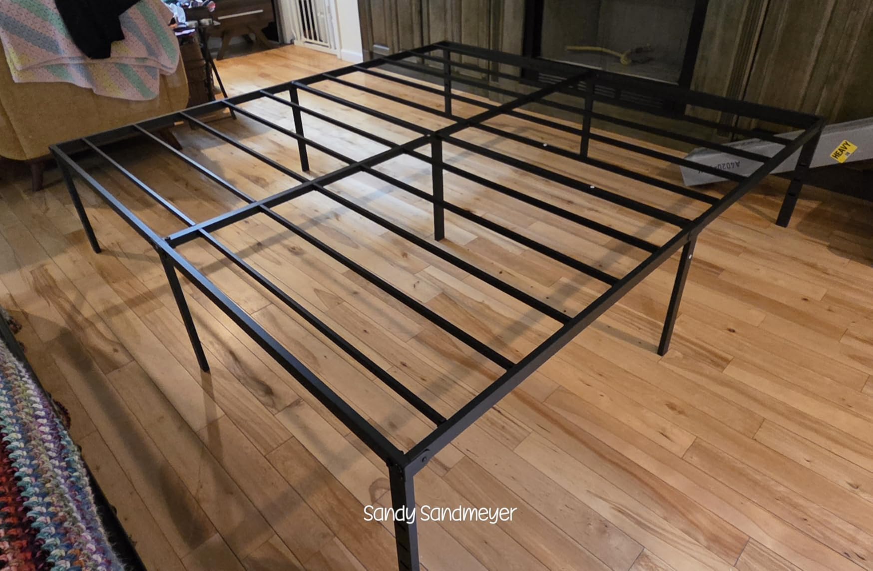 NEW JETO Metal Bed Frame, Queen Size Bed Frame with Storage Space, Heavy Duty Sturdy Mattress Foundation, Easy Assembly, No Box Spring Needed, Black, 14 Inch, Queen customer photo 2