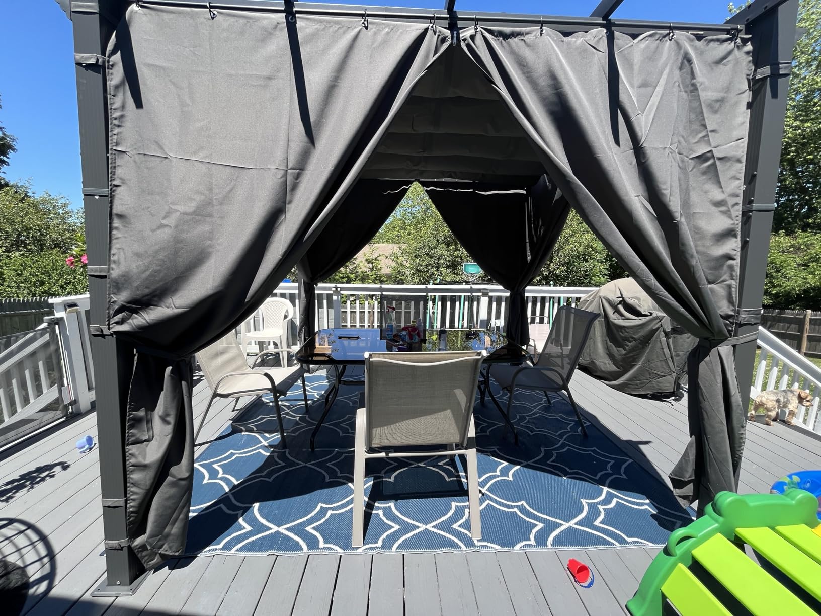 PURPLE LEAF 12' X 16' Outdoor Pergola with Retractable Canopy Aluminum Shelter for Porch Garden Beach Sun Shade Pavilion Grape Trellis Grill Gazebo Modern Backyard Deck Metal Patio Pergola Beige customer photo 2