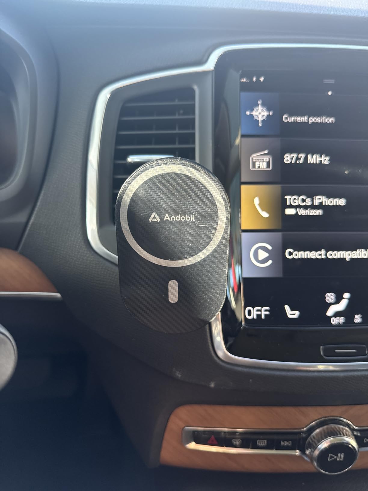 andobil Upgraded for Magsafe Car Mount Pro [Strongest Magnet, Big Phone Friendly] 360 Rotation Magnetic Phone Holder for Car Vent for iPhone 17 Pro Max 16/15/14/13/12 Samsung S26/S25 (Carbon Fiber) customer photo 2