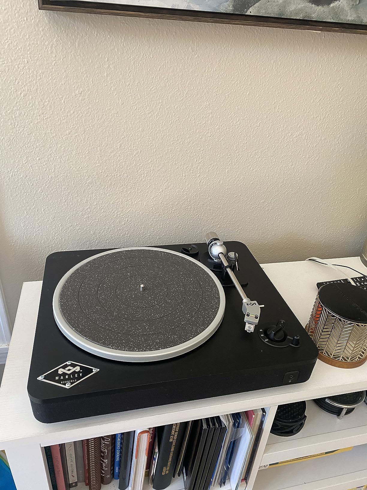 House of Marley Stir It Up Wireless Bluetooth Turntable - Sustainably Crafted Bamboo Record Player, Recycled Rewind Fabric, Superior Sound, Black customer photo 1