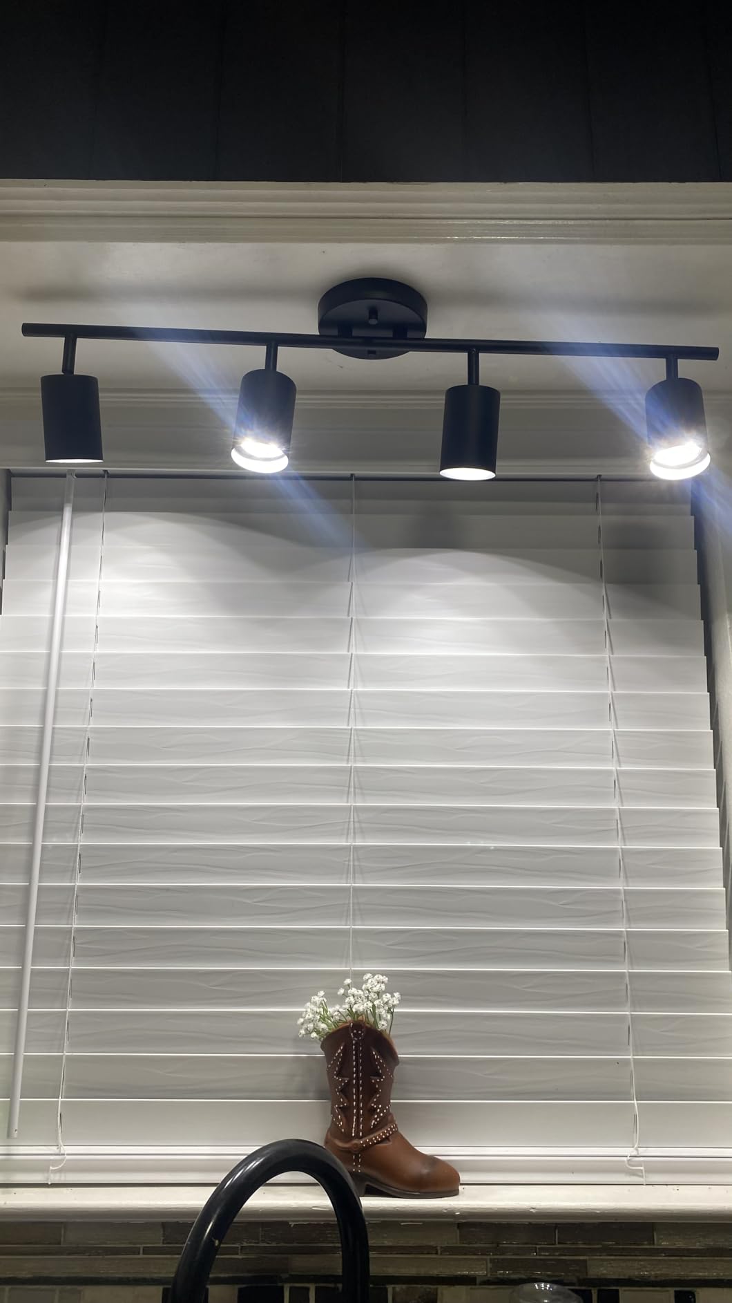 Globe Electric 57011 4-Light Track Lighting, Matte White Finish, Adjustable Cylindrical Heads, GU10 Base, Dimmable, Modern Low-Profile Design customer photo 1