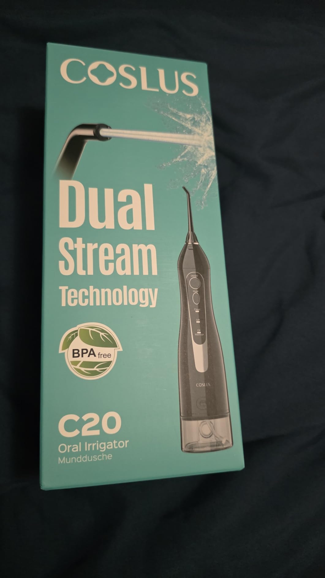 COSLUS Water Dental Flosser Teeth Pick C20: ADA Accepted, Portable Cordless Oral Irrigator 300ML Rechargeable Travel Irrigation Cleaner IPX7 Waterproof Electric Flossing Machine for Teeth, White customer photo 2