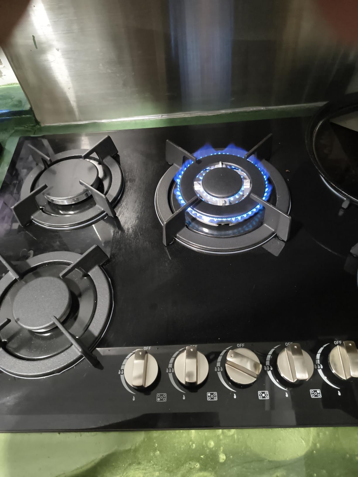 30 Inch Gas Cooktop, Built-in Tempered Glass 5 Burners Gas Stovetop LPG/NG Convertible Gas Stove Top Dual Fuel Gas Hob DM517-01 customer photo 1