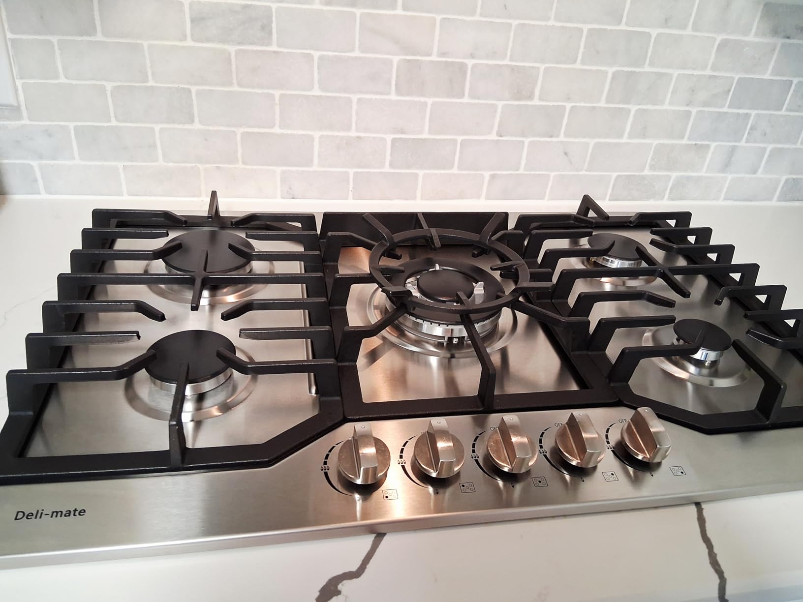 30 Inch Gas Cooktop, Built-in Tempered Glass 5 Burners Gas Stovetop LPG/NG Convertible Gas Stove Top Dual Fuel Gas Hob DM517-01 customer photo 2