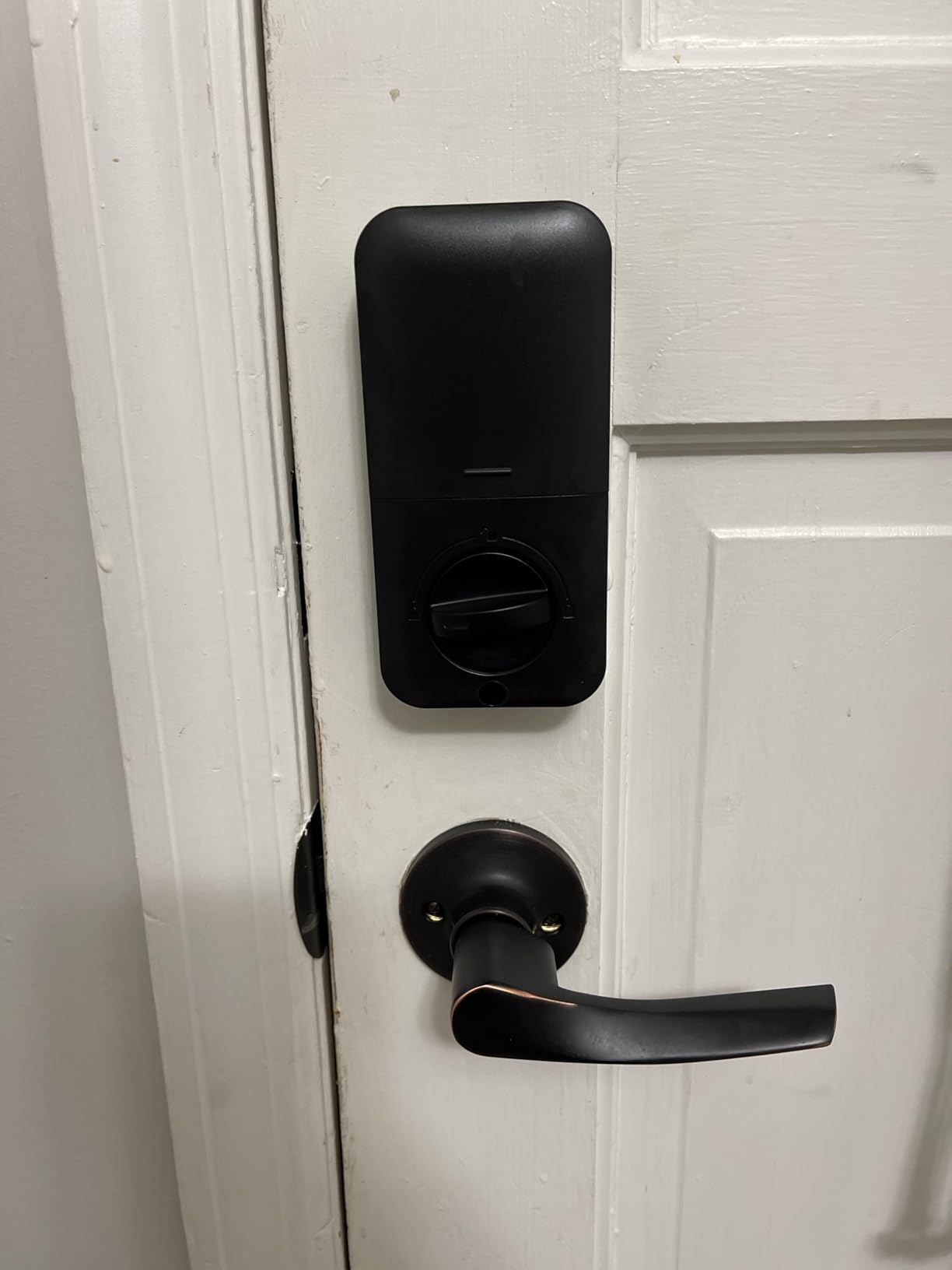 Veise Fingerprint Door Lock with 2 Lever Handles - Keyless Entry Door Lock, Electronic Keypad Deadbolt, Digital Smart Code & Front Handle Sets, Auto-Locking, Easy Installation, Matte Black customer photo 1