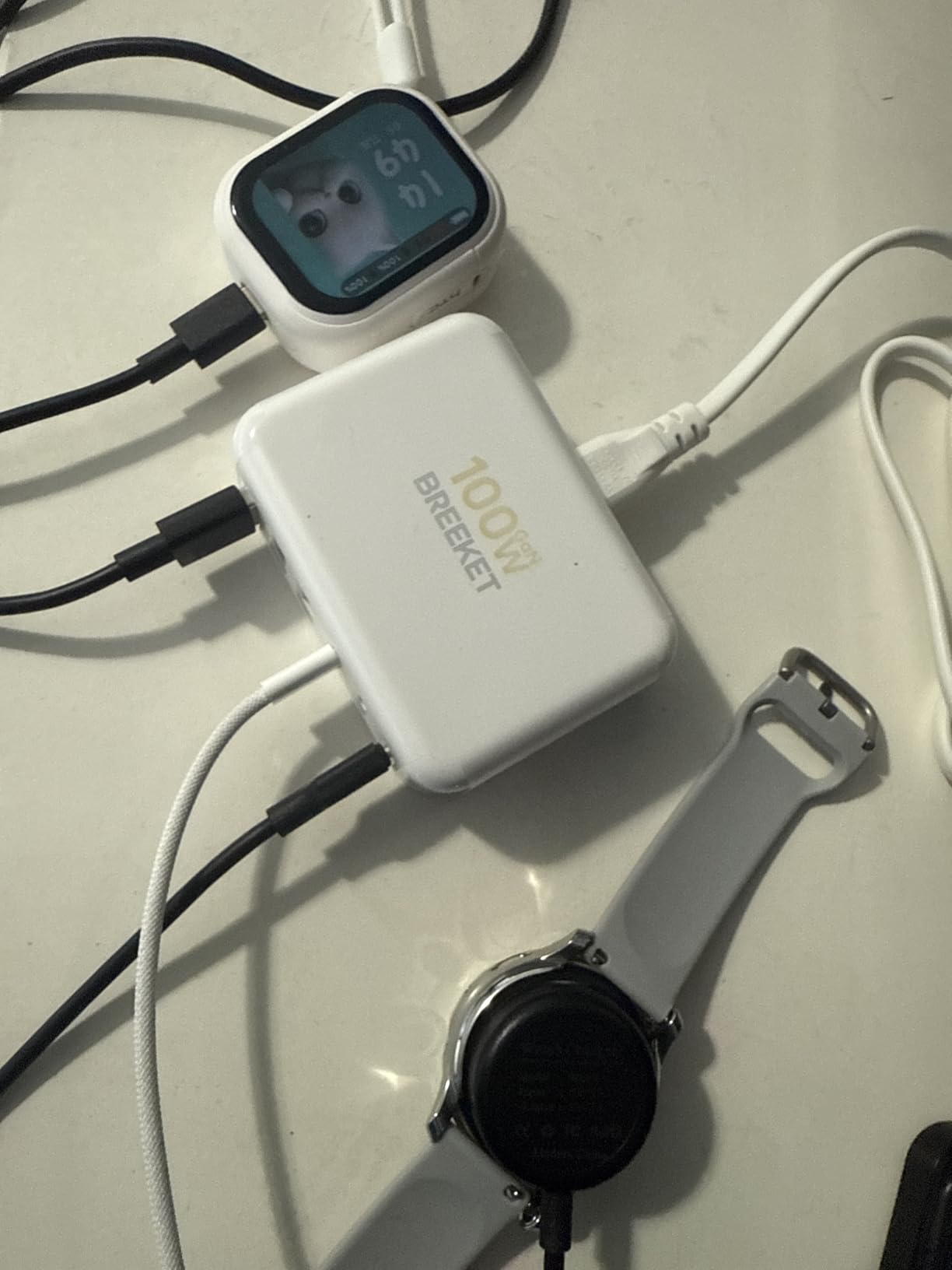 [2026 Updated] USB C Fast Charger, 100W GaN 6 Port Type C Charging Station Hub Block Cube, USB C Wall Charger Power Strip Adapter Plug for iPad iPhone 17 16 15 14 Pro Max Pixel Note Galaxy, 5ft Cord customer photo 1