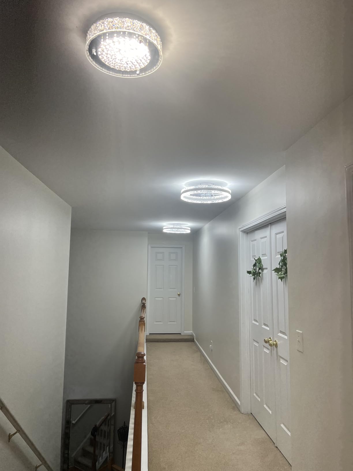 Crystal Chandeliers Flush Mount LED Ceiling Light Fixture, 5000K Daylight White Super Bright 1980LM 11-Inch Dimmable Farmhouse Kitchen Light Modern Ceiling Lamp for Bedroom Bathroom Nursery customer photo 1
