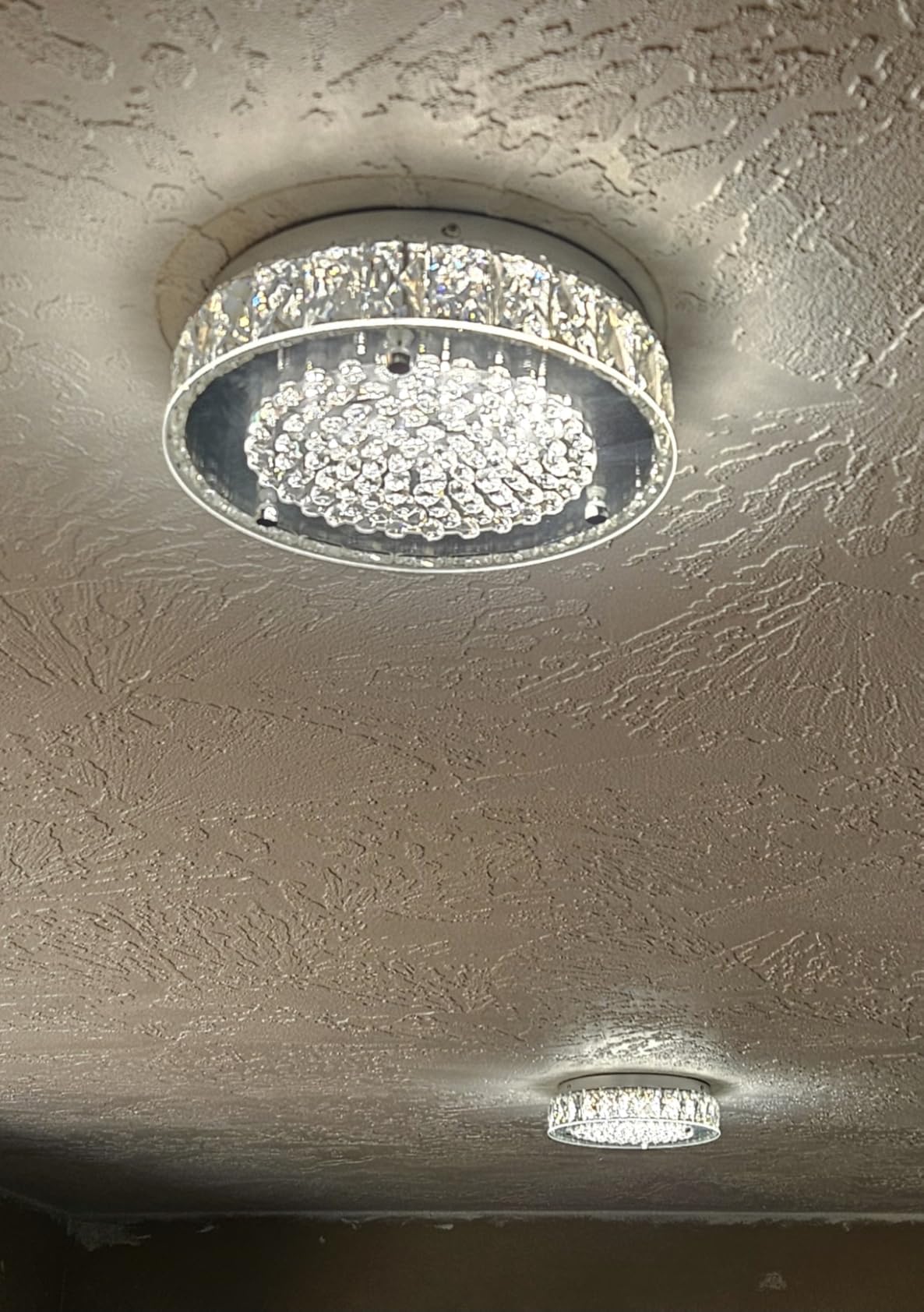 Crystal Chandeliers Flush Mount LED Ceiling Light Fixture, 5000K Daylight White Super Bright 1980LM 11-Inch Dimmable Farmhouse Kitchen Light Modern Ceiling Lamp for Bedroom Bathroom Nursery customer photo 2