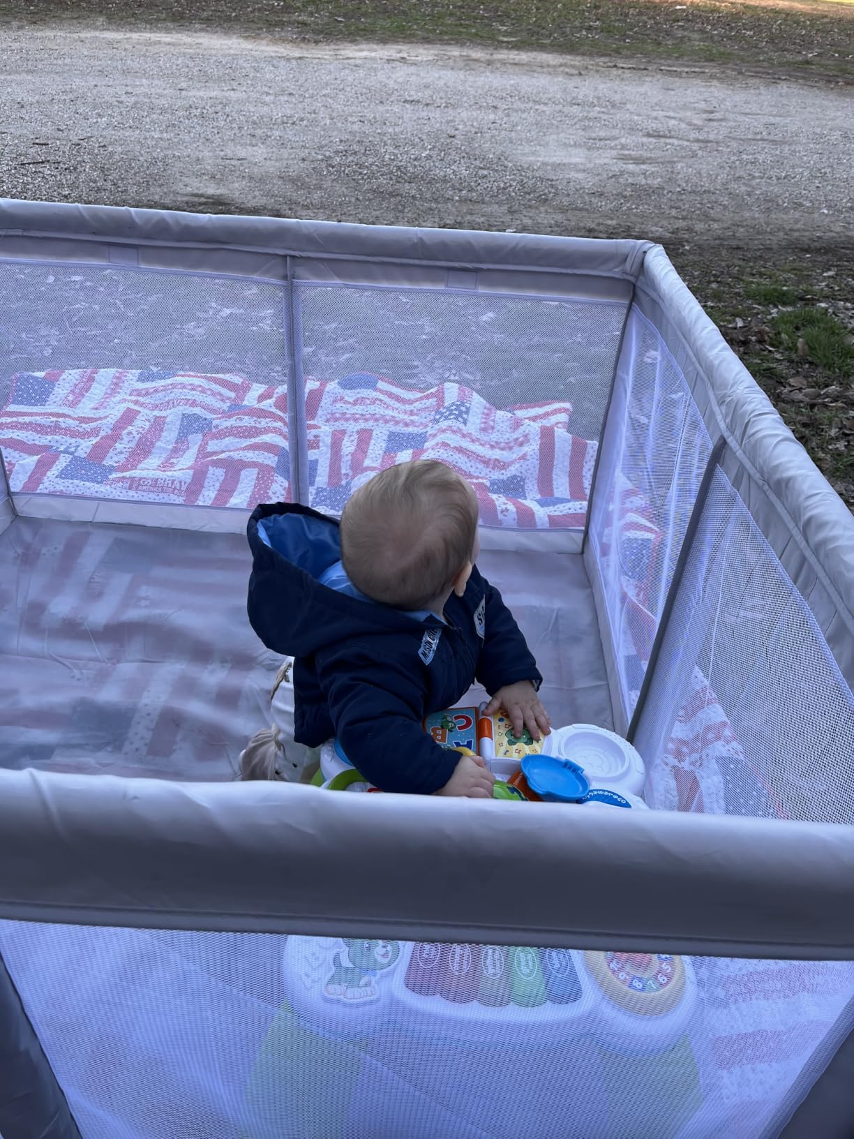 Hiaksedt Baby Playpen 50x50 Inch, Play Pens for Babies and Toddlers Baby Fence Play Yards for Indoor & Outdoor with Breathable Mesh Anti-Fall Playpen customer photo 1