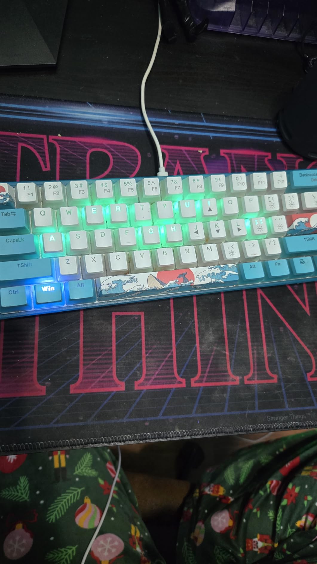 Womier 60% Percent Keyboard, WK61 V2 Mechanical RGB Wired Gaming Keyboard, Hot-Swappable Creamy Key Board with PBT Keycaps, Linear Red Switch for Windows/MAC customer photo 1