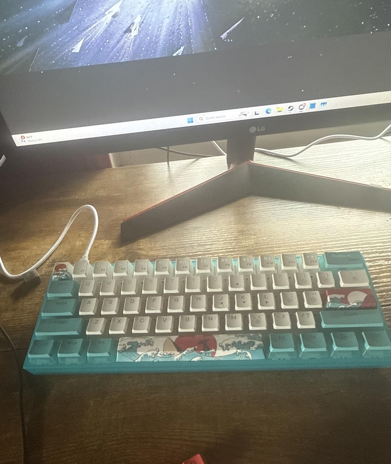 Womier 60% Percent Keyboard, WK61 V2 Mechanical RGB Wired Gaming Keyboard, Hot-Swappable Creamy Key Board with PBT Keycaps, Linear Red Switch for Windows/MAC customer photo 2