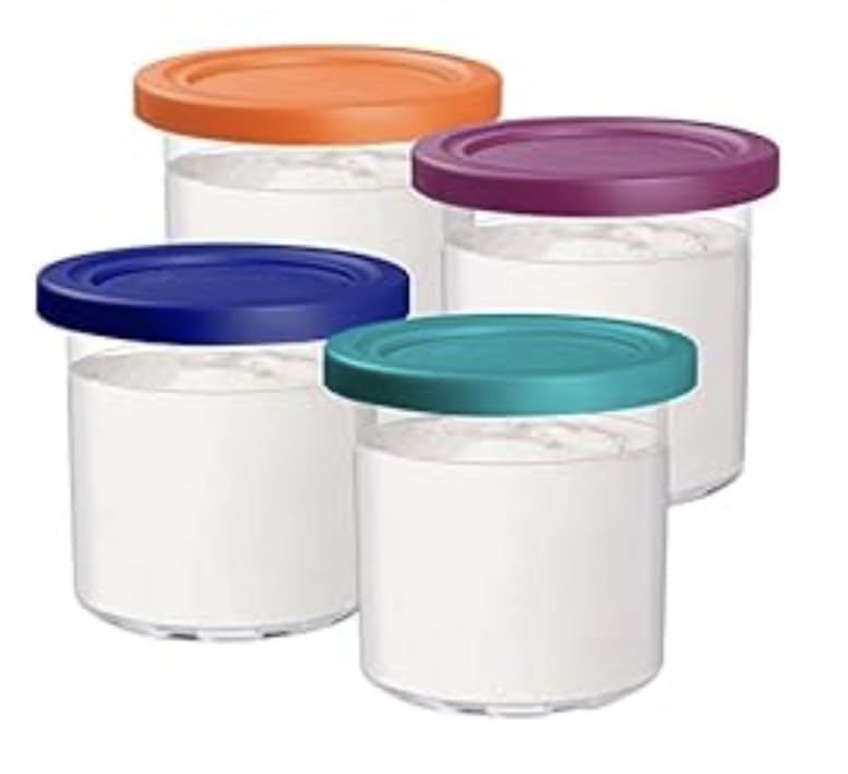 Omnikit for Ninja Swirl by Creami Pints and Lids - 4 Pack, 16oz Cups Compatible with NC700 Series Swirl Ice Cream & Soft Serve Makers, 13-in-1 Creami Pint Containers, Leak-Proof & Dishwasher Safe customer photo 1