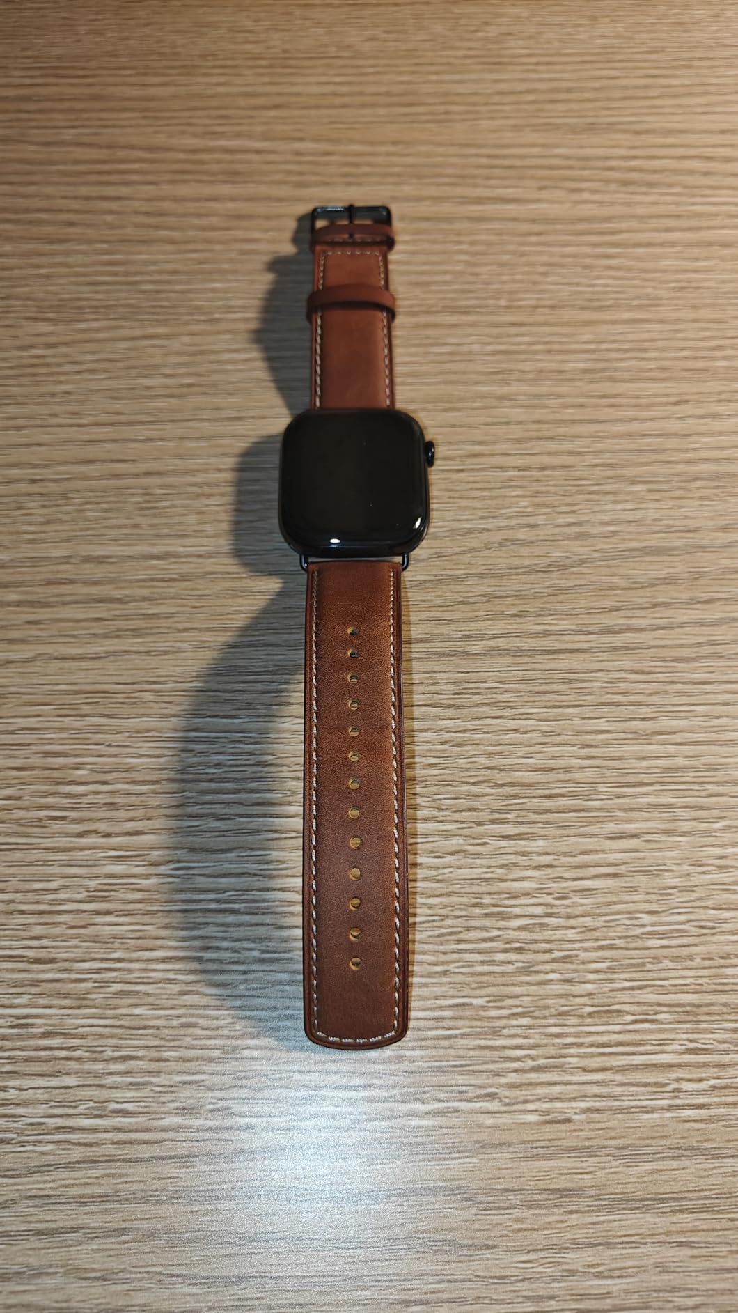 SUNFWR Leather Bands Compatible with Apple Watch Band 42mm(Series 3 2 1) 44mm 45mm 46mm 49mm for Men Women, Top Grain Genuine Leather Replacement Strap for iWatch Ultra 3 2 1, SE3 2 1, Series 11 10 9 8 7 6 5 4 3 2 1 customer photo 2