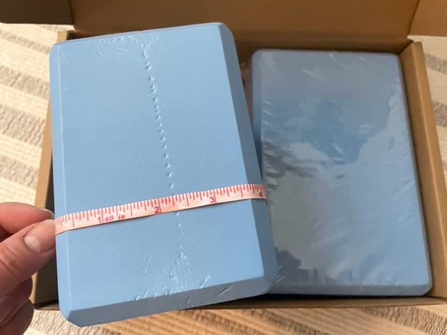 Yoga Blocks - Supportive & Lightweight EVA Foam for Yoga, Pilates, Meditation, 9 x 6 x 4 inches, Blue customer photo 1