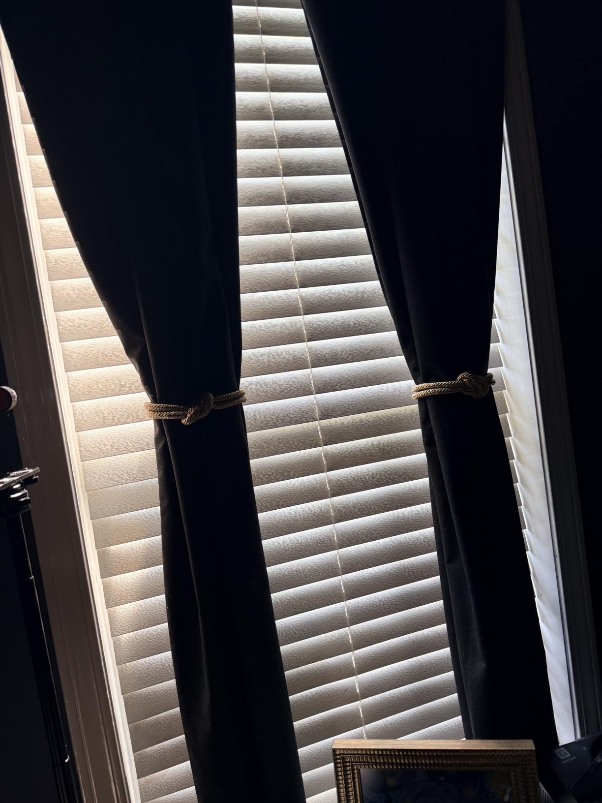Joydeco 100% Blackout Curtains for Bedroom - Nature Linen 84 Inch Long Light Blocking 2 Panels Set, Rod Pocket & Back Tabs Living Room Drapes, Thermal Insulated Room Darkening Window Curtains customer photo 2
