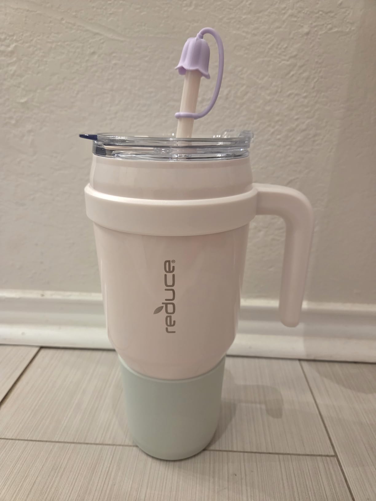 REDUCE 40 oz Stainless Steel Tumbler with Handle - Dual-Wall Vacuum Insulated Travel Mug, Sweat-Proof Lid & Reusable Straw - Keeps Drinks Cold for 24 Hrs, Fits Cupholders, Dishwasher Safe, Palm Leaf customer photo 2