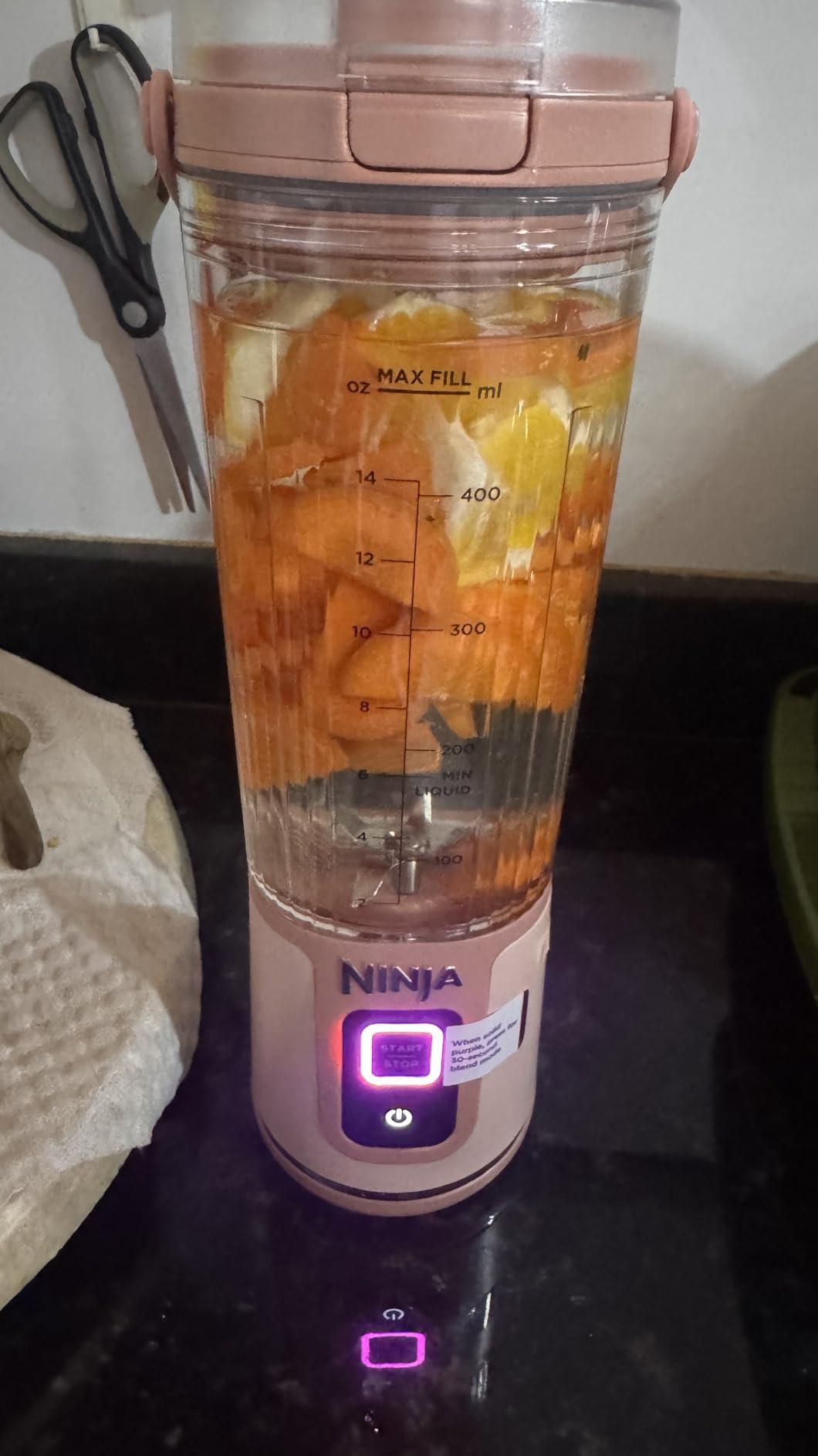 Ninja BC151NV Blast Portable Blender, Cordless, 18oz. Vessel, Personal Blender-for Shakes & Smoothies, BPA Free, Leakproof-Lid & Sip Spout, USB-C Rechargeable, Dishwasher Safe Parts, Denim Blue customer photo 2