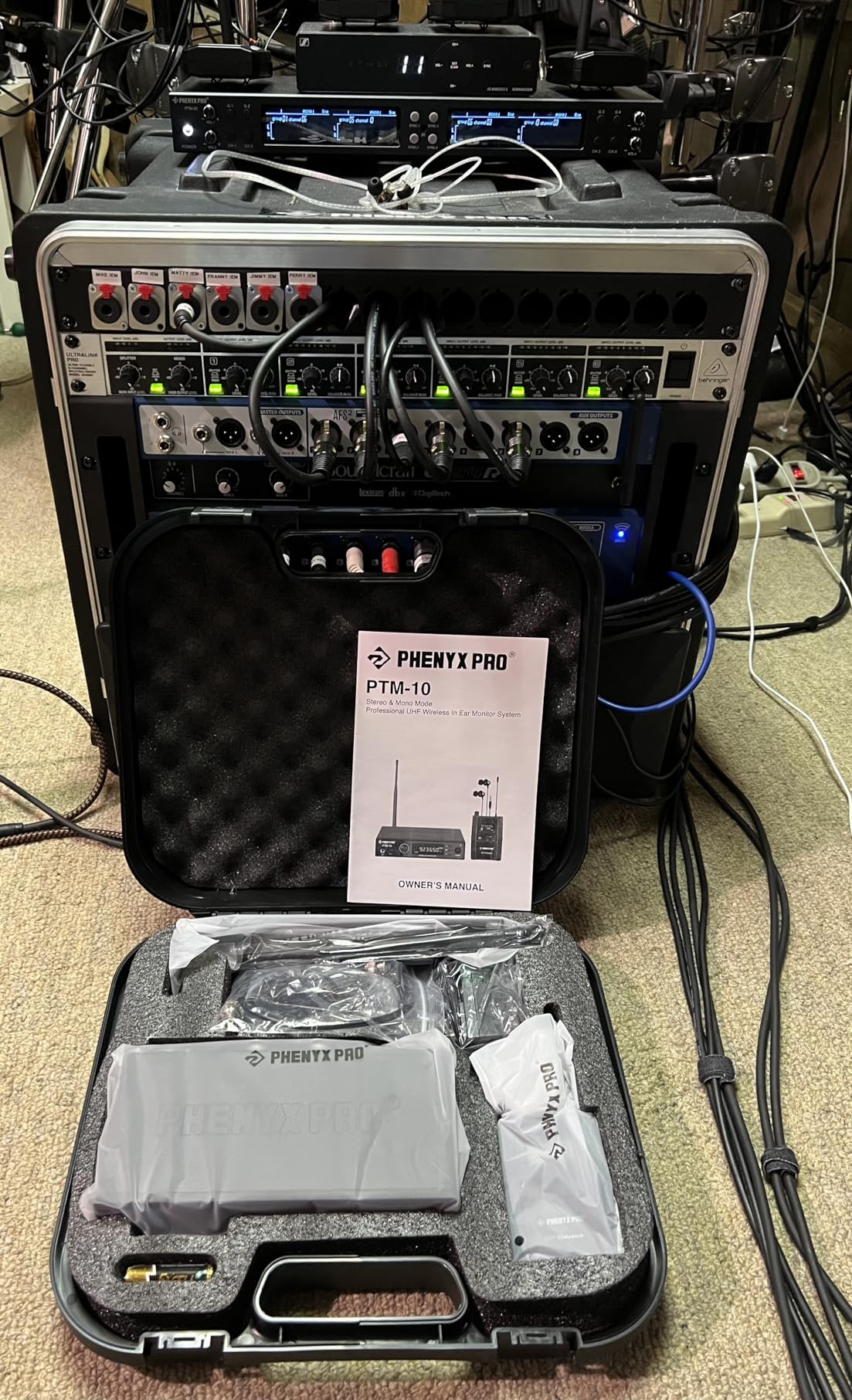 Phenyx Pro Wireless in Ear Monitor System, True Stereo UHF IEM, in Ear Monitors for Musicians, Metal Stage Monitor w/ 89 Frequencies, Rack Mount, for Studio/Band (2 Bodypacks with Transmitter) customer photo 2