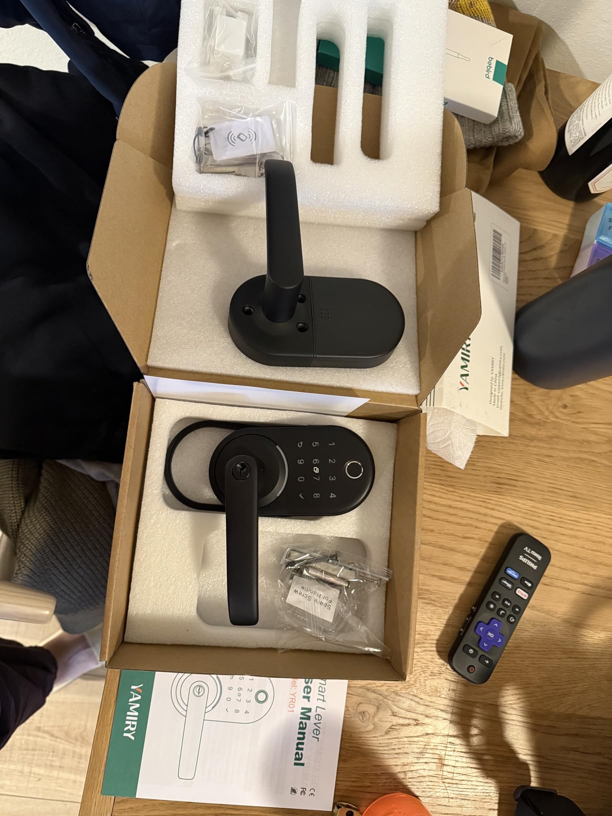 Smart Door Handle Lock with Keypad: Yamiry Fingerprint Smart Knob - Keyless Entry Digital Lock for Front Door - Deadbolt with APP - Generate Passcode Remotely - DIY Installation customer photo 1