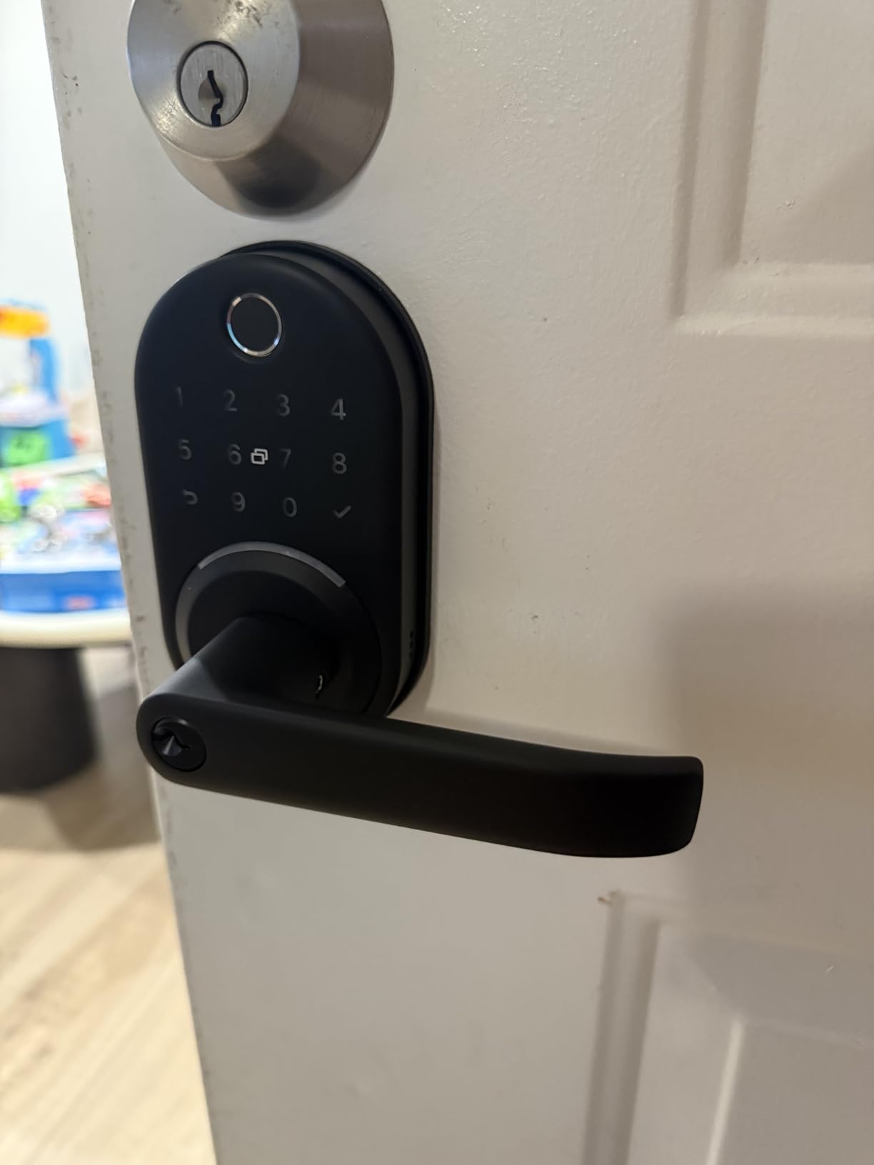 Smart Door Handle Lock with Keypad: Yamiry Fingerprint Smart Knob - Keyless Entry Digital Lock for Front Door - Deadbolt with APP - Generate Passcode Remotely - DIY Installation customer photo 2