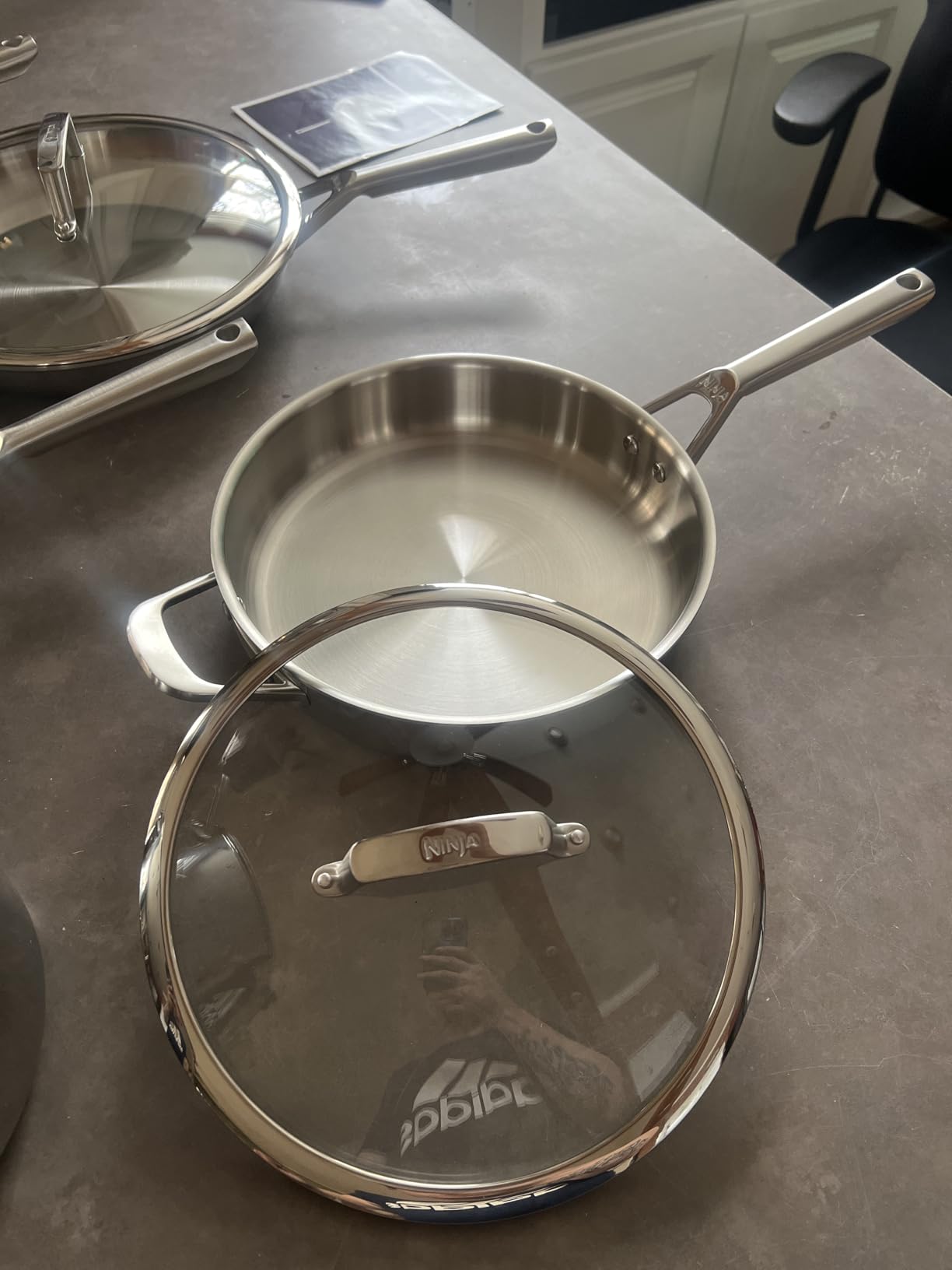 Ninja EverClad Stainless Steel Cookware 12 Piece Pots & Pans Set, All Stovetops & Induction, Oven Safe to 600 Degree F, Tri-Ply Commercial-Grade customer photo 2