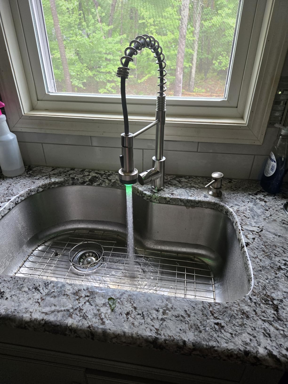 Touchless Kitchen Faucet with Pull Down Sprayer LED Light Single Handle Kitchen Sink Faucet Motion Sensor Smart Hands-Free, Stainless Steel Brushed Nickel 1080SN customer photo 2