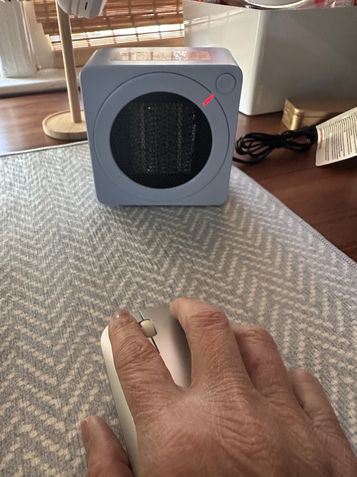 Gaiatop Mini Space Heater, Lightweight PTC Ceramic Fast Heating 500W Energy Efficient for Indoor Use, Overheating & 45 Degree Tip-Over Protection, Portable Desk Electric Heaters for Office Home Black customer photo 2