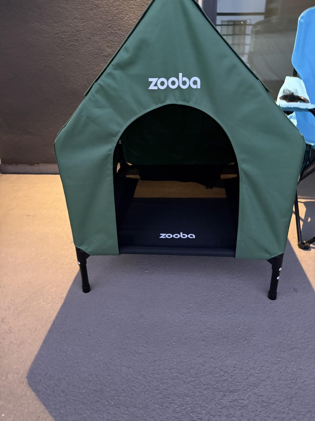 Zooba 36'' Large Dog House for Large Dog Indoor or Outside, Weatherproof 600D PVC Outdoor, Featuring Breathable 2x1 Textilene Elevated Dog Bed, Easy Clean (Grey) customer photo 1