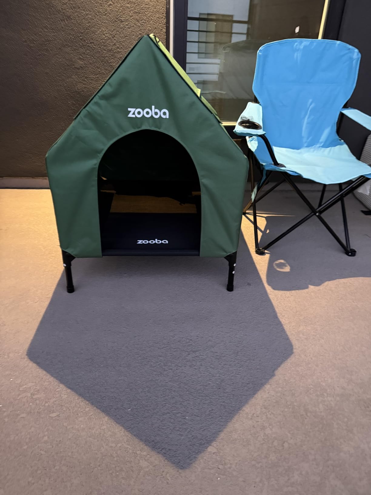 Zooba 36'' Large Dog House for Large Dog Indoor or Outside, Weatherproof 600D PVC Outdoor, Featuring Breathable 2x1 Textilene Elevated Dog Bed, Easy Clean (Grey) customer photo 2