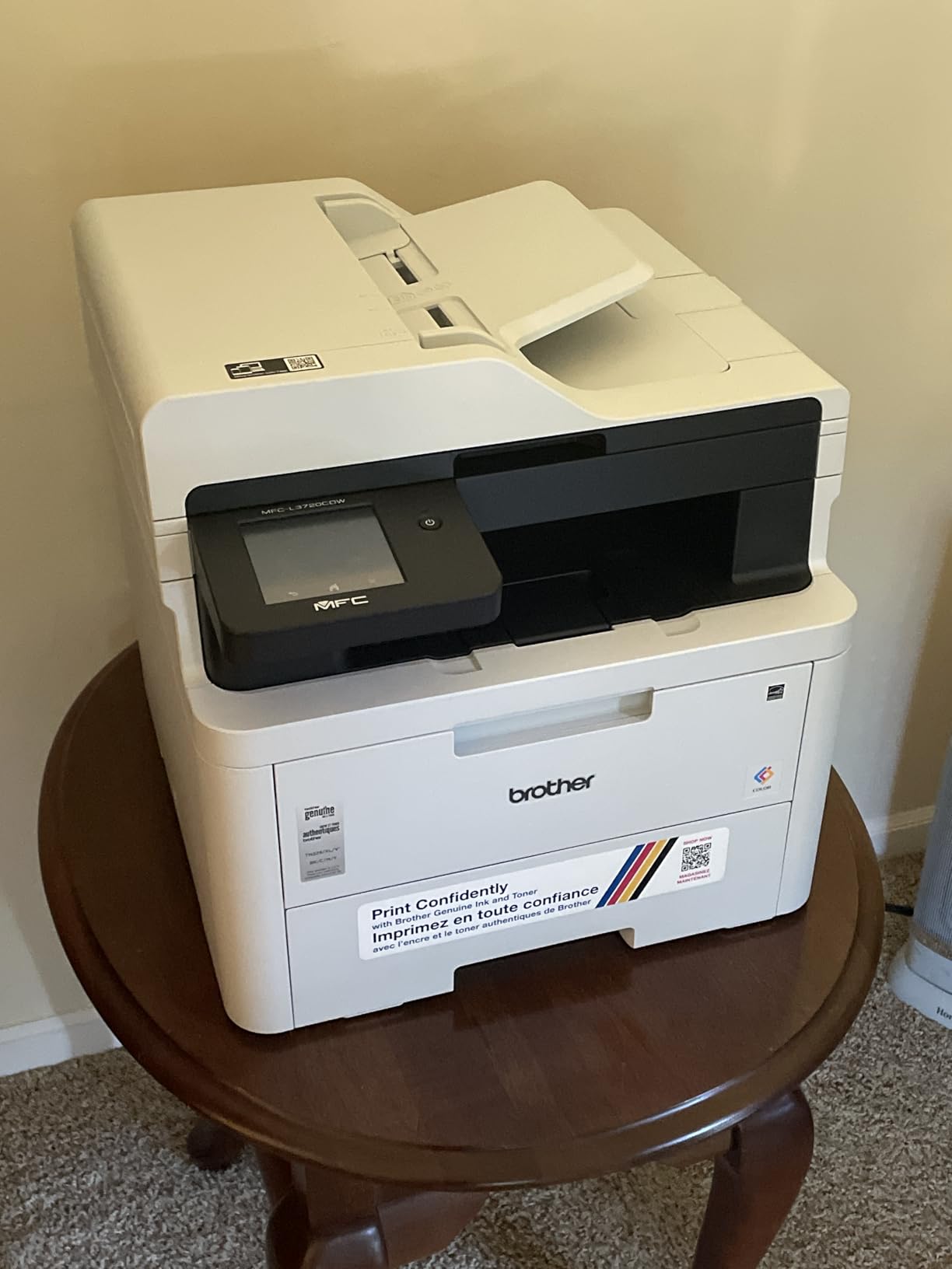 Brother MFC-L3720CDW Wireless Color Laser Printer with Scanner, Copier and Fax, Auto Duplex, 250-Sheet Capacity customer photo 1