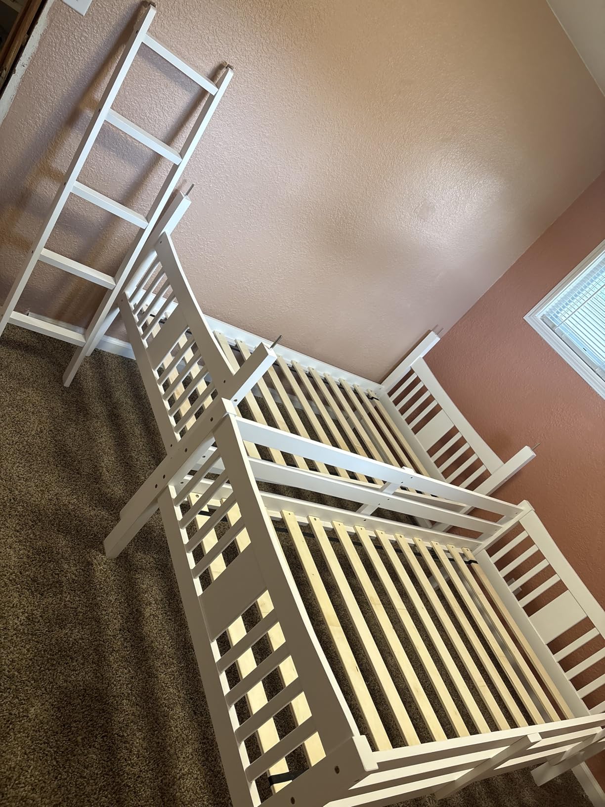 Storkcraft Caribou Bunk Bed Twin Over Twin Bunk Bed (White with Natural) - GREENGUARD Gold Certified, Converts to 2 Individual Beds customer photo 1