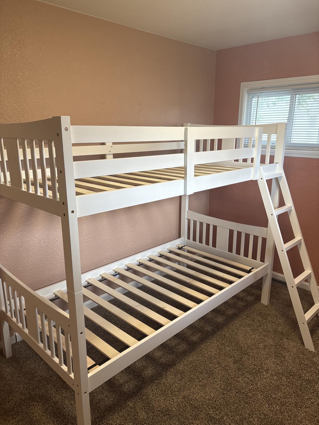 Storkcraft Caribou Bunk Bed Twin Over Twin Bunk Bed (White with Natural) - GREENGUARD Gold Certified, Converts to 2 Individual Beds customer photo 2