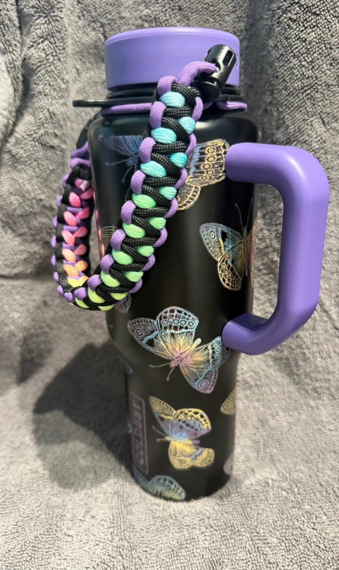 The Coldest Tumbler with Handle and Straw, 100% Leak Proof Insulated Tumbler with Lid and Straw (3 Lids), Stainless Steel, Cup Holder Friendly, 36 oz, Camouflage Flag customer photo 2