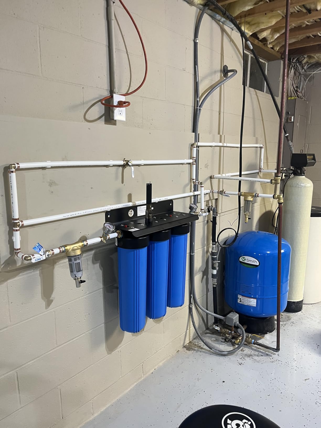 Waterdrop WHF3T-FG 3-Stage Whole House Water Filter System, Reduces Iron & Manganese, Lead, Chlorine, Odor, 7-Stage Filtration, with Carbon Filter & Sediment Filter, 5 Micron, 1