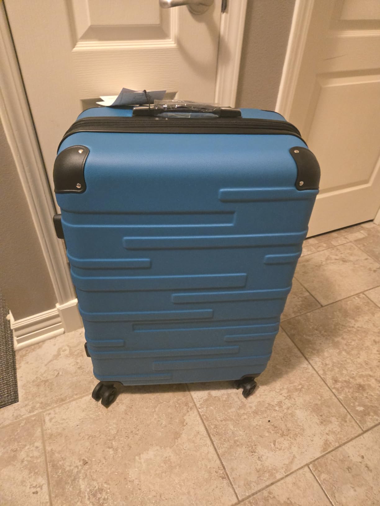 Coolife Hardside Carry-On Luggage with TSA Lock, Spinner Wheels, Telescopic Handle, Lightweight Suitcase (Lake Blue, 20in) customer photo 1