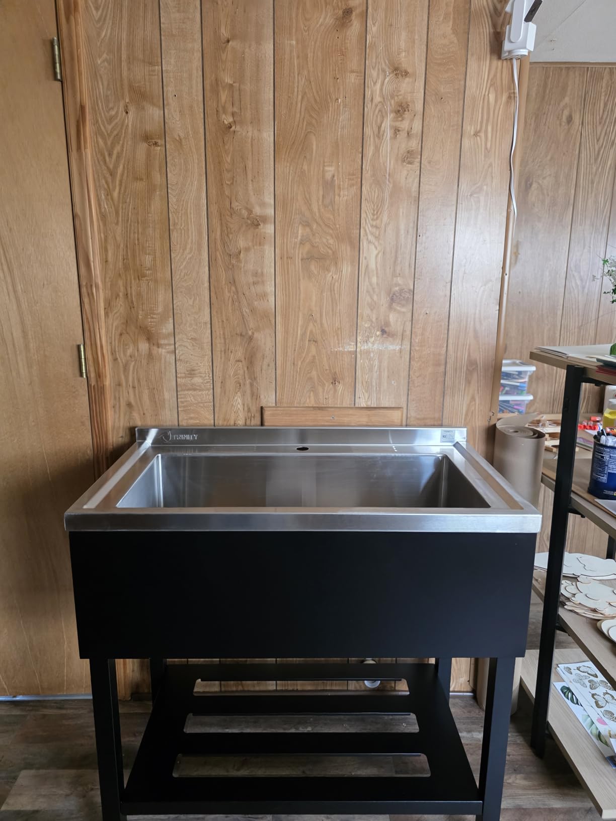 TRINITY 36-Inch Freestanding Stainless Steel Utility Sink, NSF Commercial Sink for Laundry Room, Restaurant Kitchen Prep, Garage, Shop, Food Truck, Dog Wash, With Hot/Cold Pull-Out Faucet, Black customer photo 1