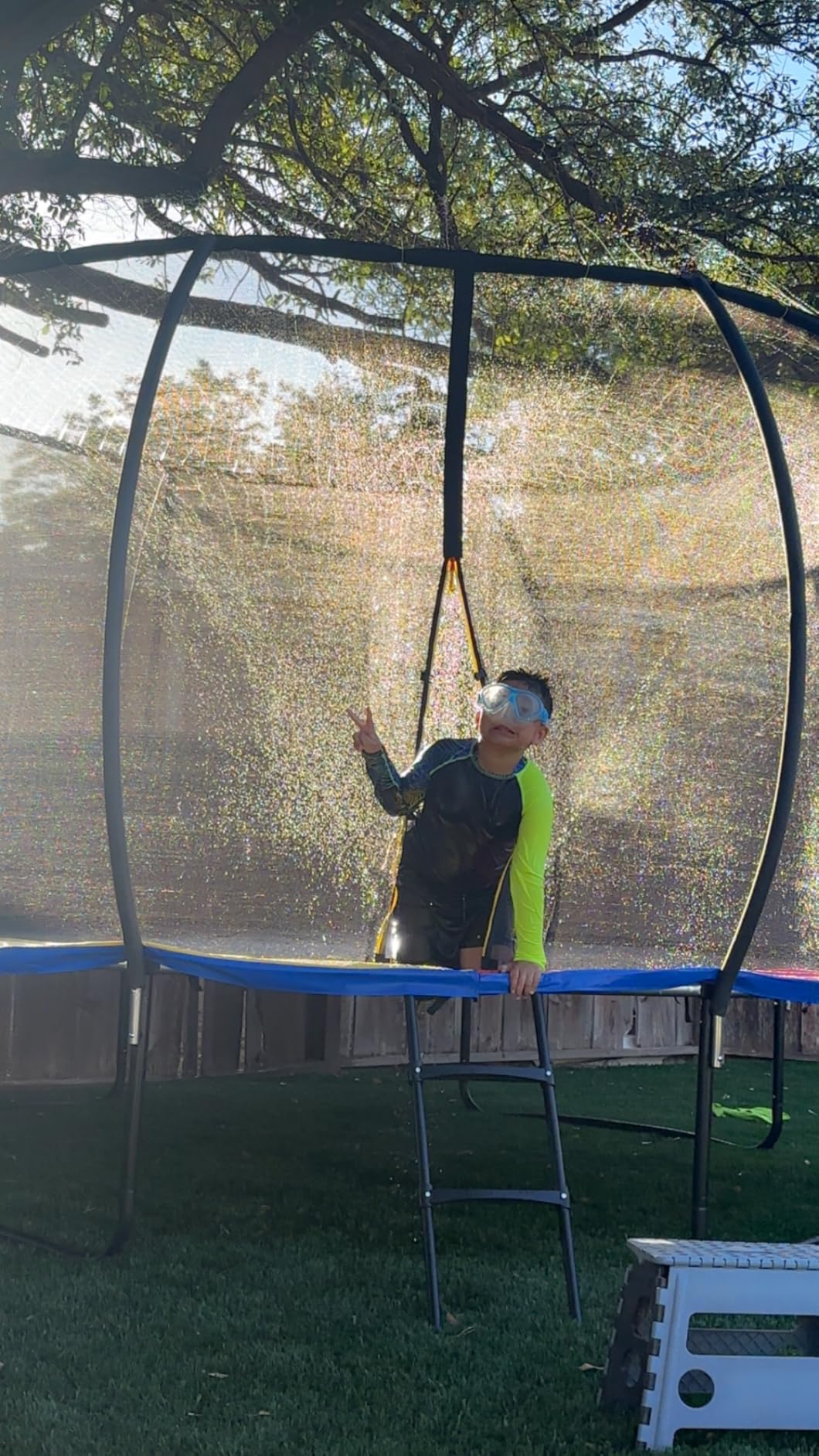JoyBerri Trampoline Outdoor ASTM Certified with LED Lights & Sprinkler customer photo 2