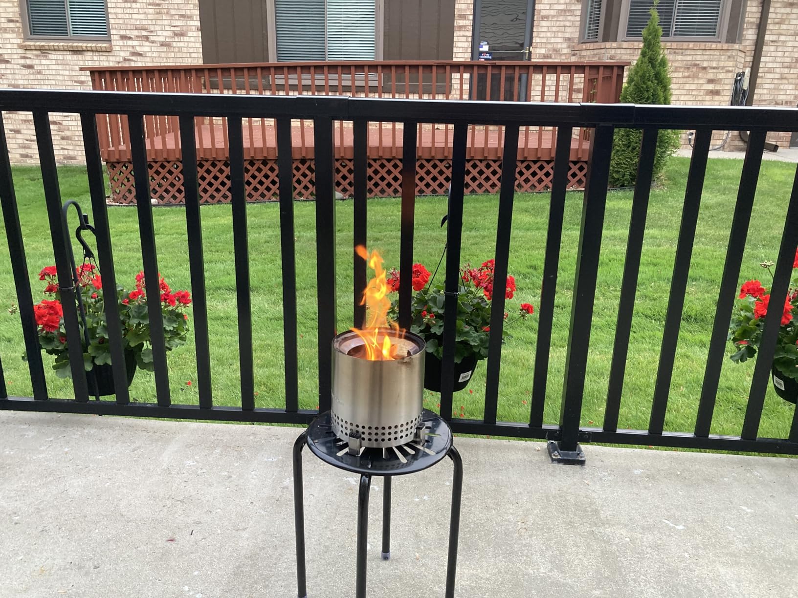 Mesa XL, 7 Inch Tabletop Fire Pit with Stand - Smokeless, Stainless Steel Fire Pit for Camping, Outdoor & Patio- Wood Burning or Pellet Fueled Portable Bonfire, 2.3lbs, Gunmetal customer photo 1