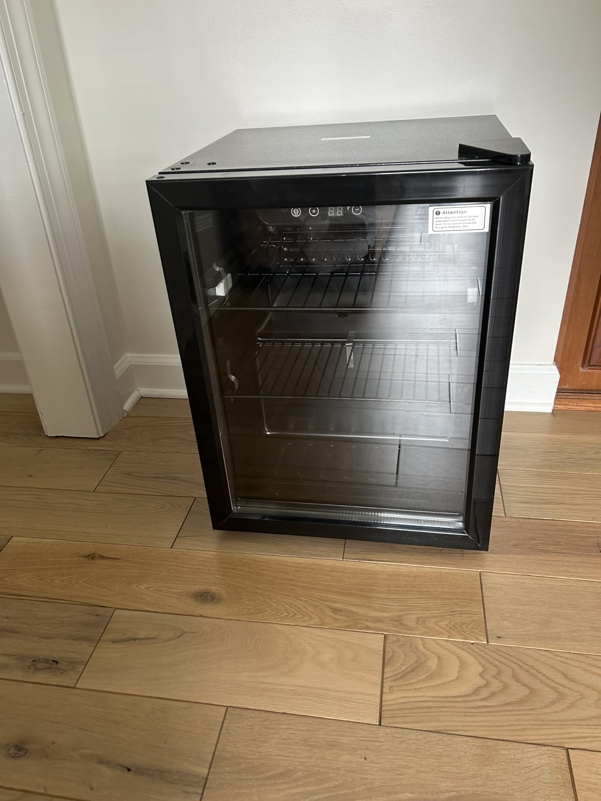 Icyglee Beverage Refrigerator Cooler, 126 Can Mini Fridge with Glass Door for Wine, Soda Beer, Beverage Cooler for Home, Bar, Office with Adjustable Removable Shelves, Black customer photo 2