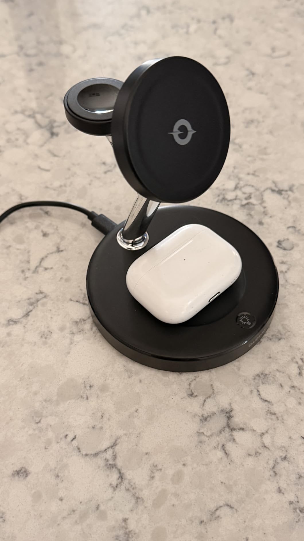 Wireless Charger 3 in 1 for iPhone, Magnetic Charging Station for Apple Family with Adjustable Blue Ambient Light, 15W Fast MagSafe Charger Stand, for iPhone17-12-iWatch AirPods Series customer photo 1